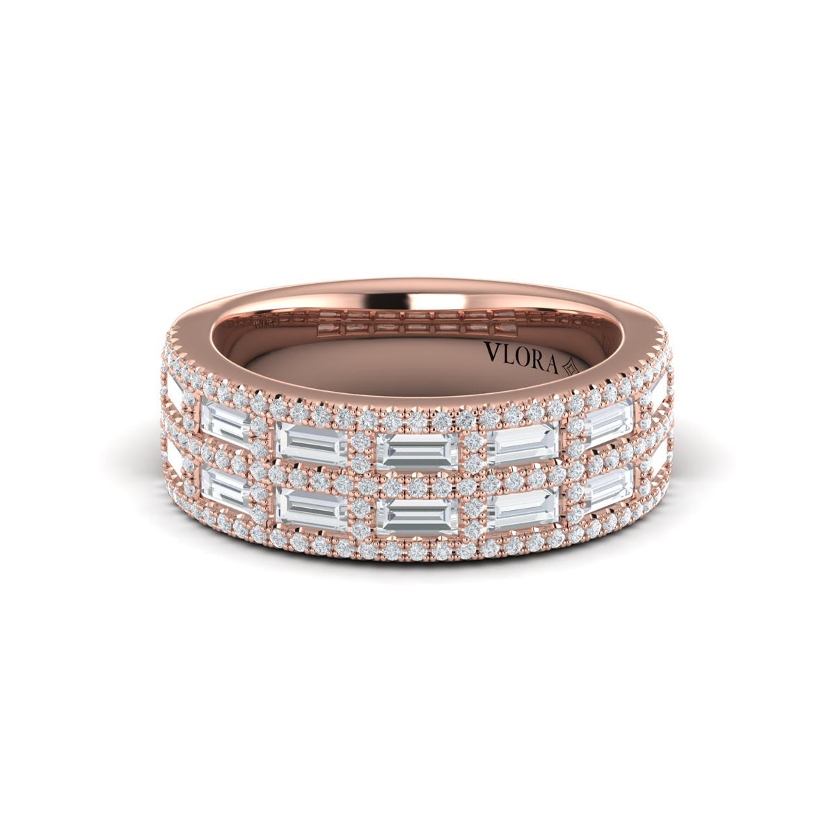 Diamond Baguette Double Row Ring
