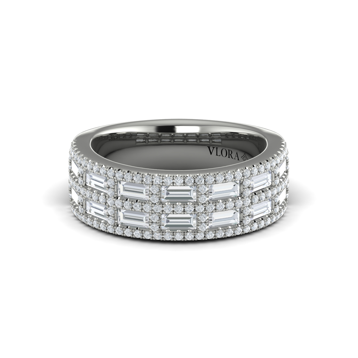 Diamond Baguette Double Row Ring