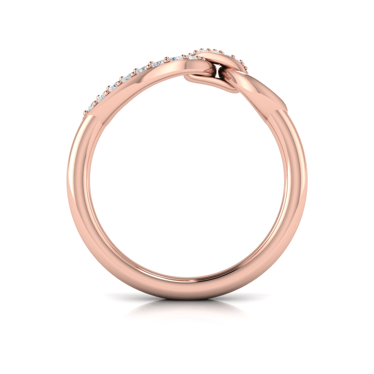 Diamond Open Tear Drop Link Ring