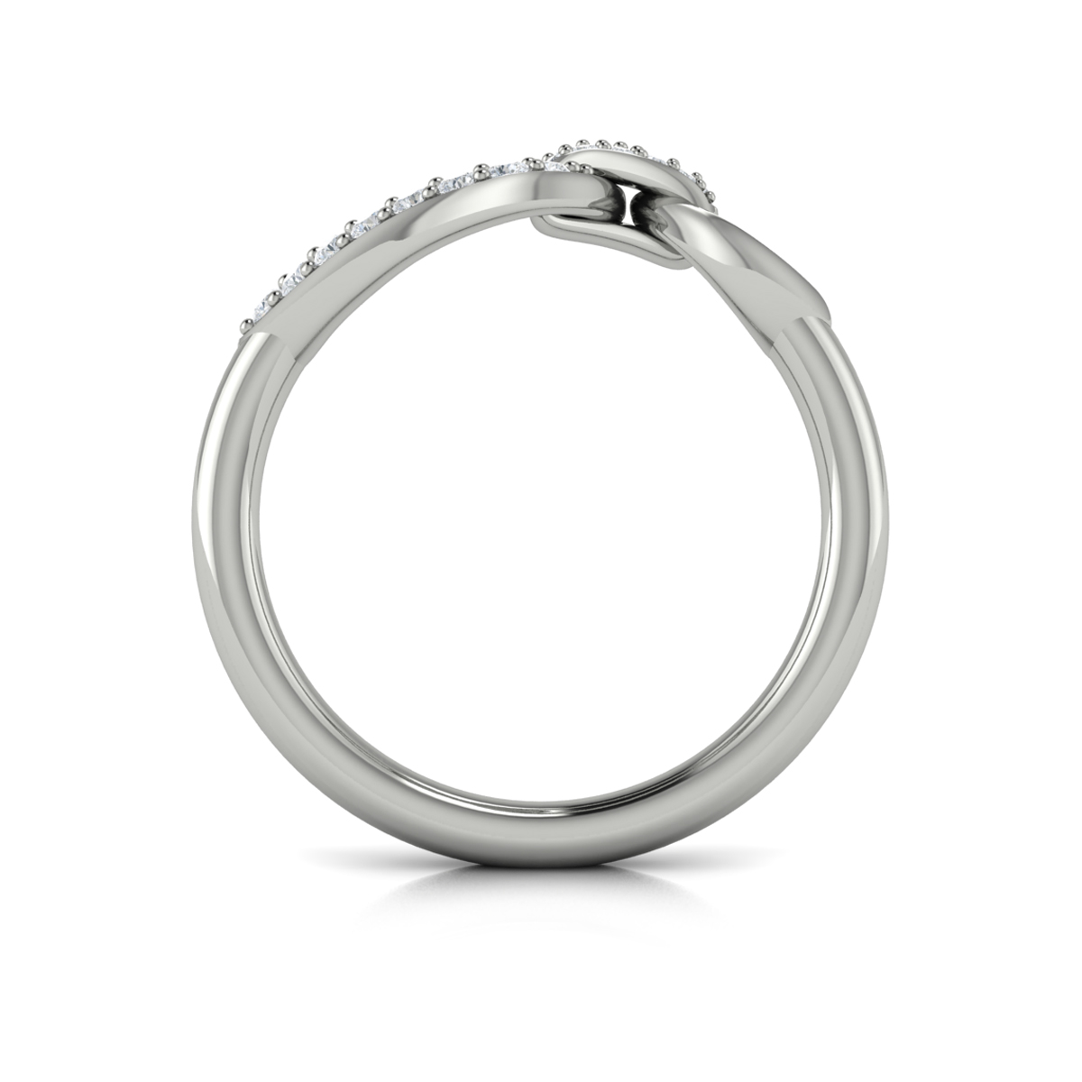 Diamond Open Tear Drop Link Ring