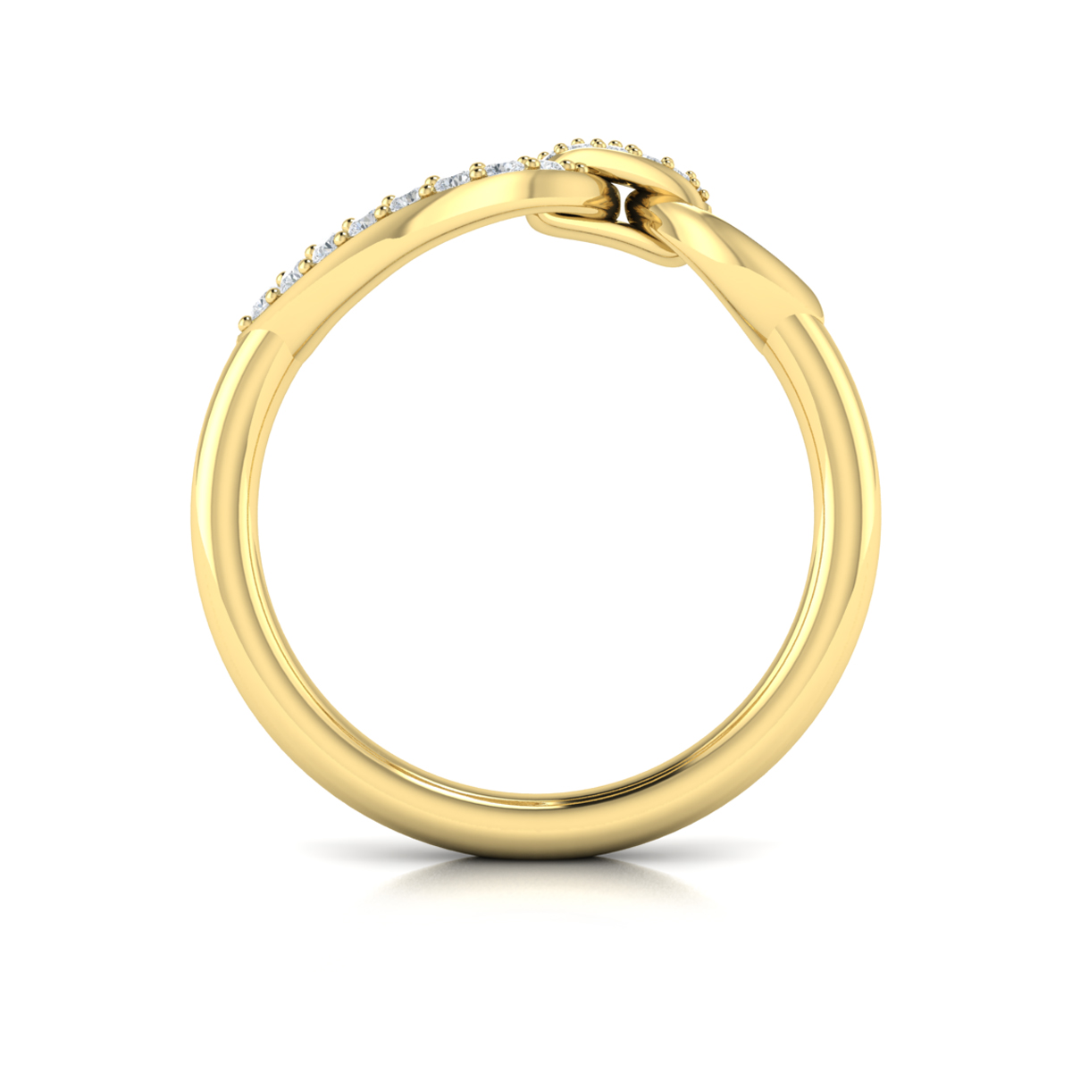 Diamond Open Tear Drop Link Ring