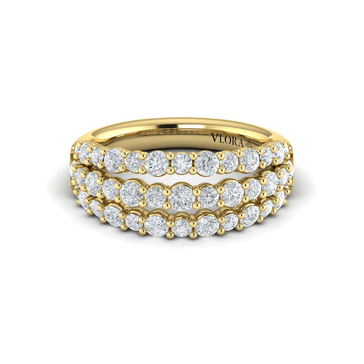 Diamond Double Row Statement Ring