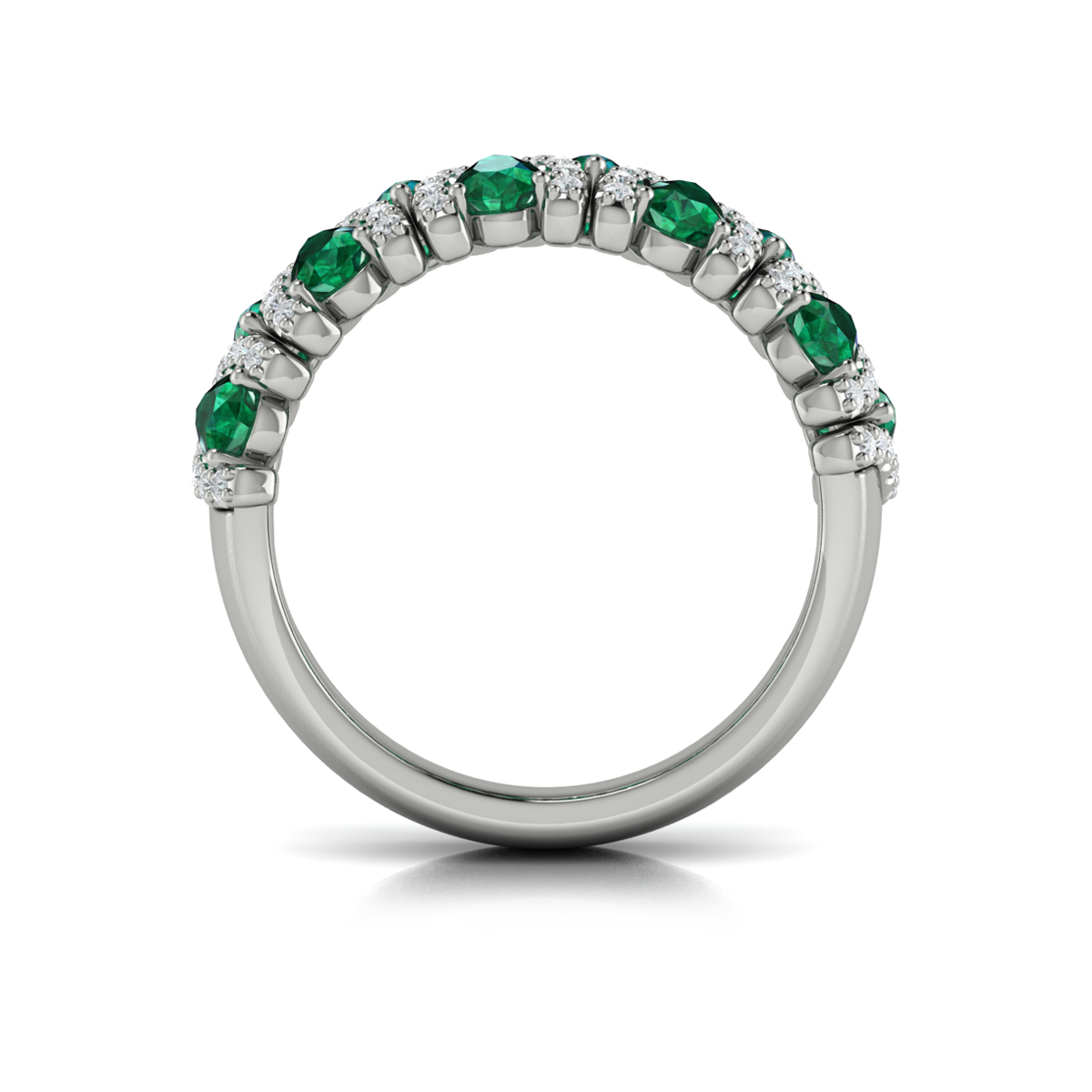 Multi Diamond and Emerald Statement Ring