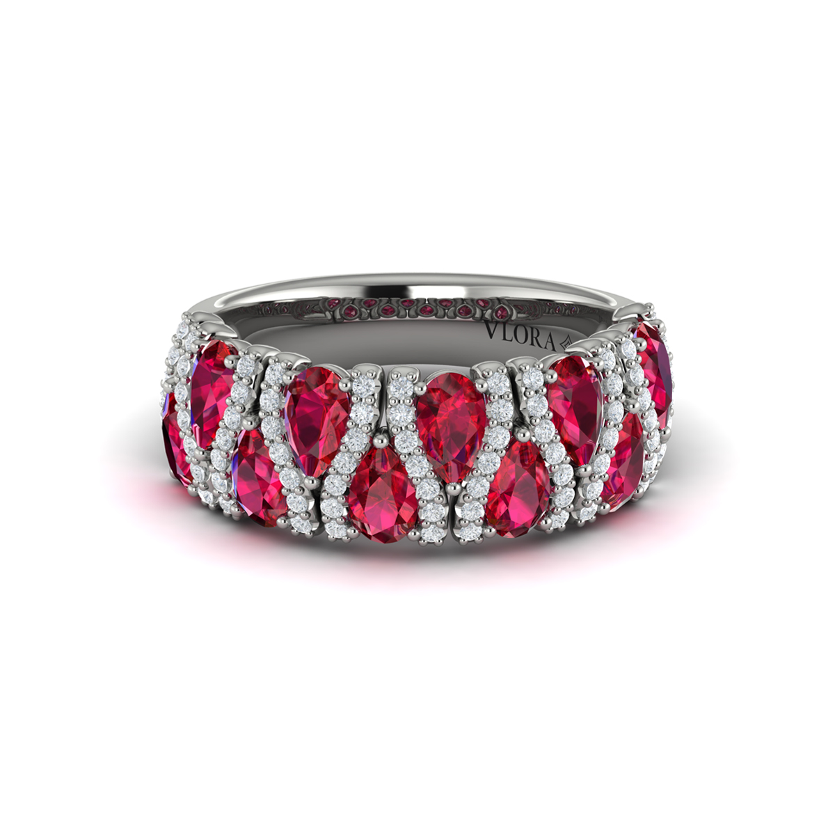 Multi Diamond and Ruby Statement Ring