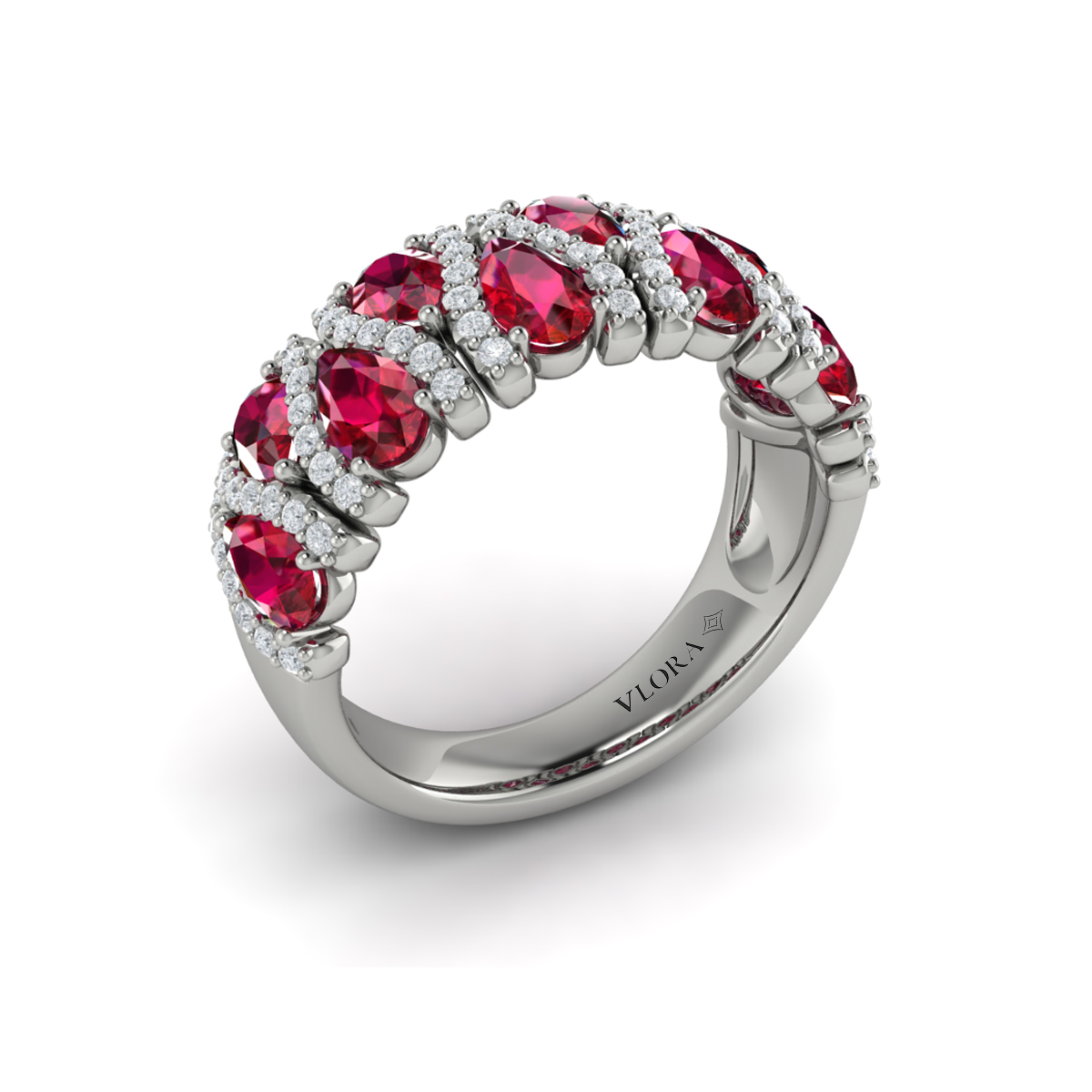 Multi Diamond and Ruby Statement Ring