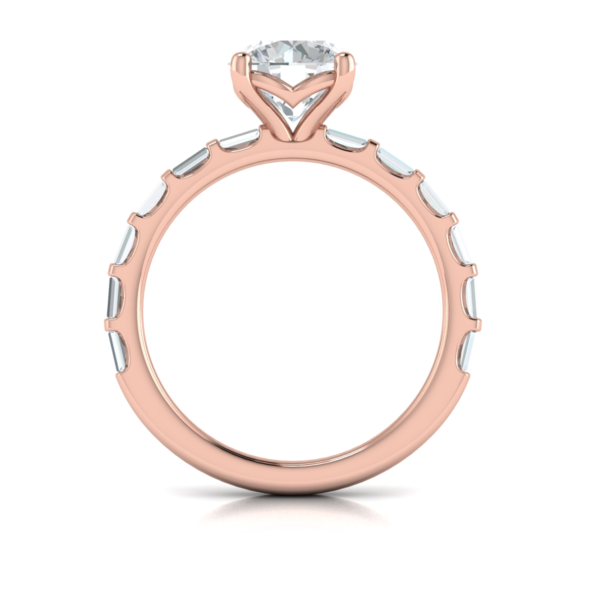 Shining Baguette Band Engagement Ring