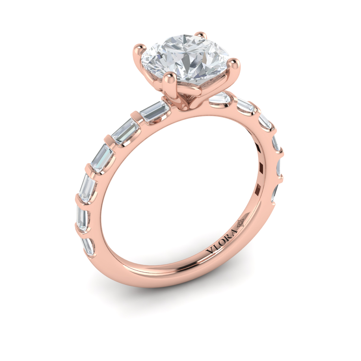 Shining Baguette Band Engagement Ring