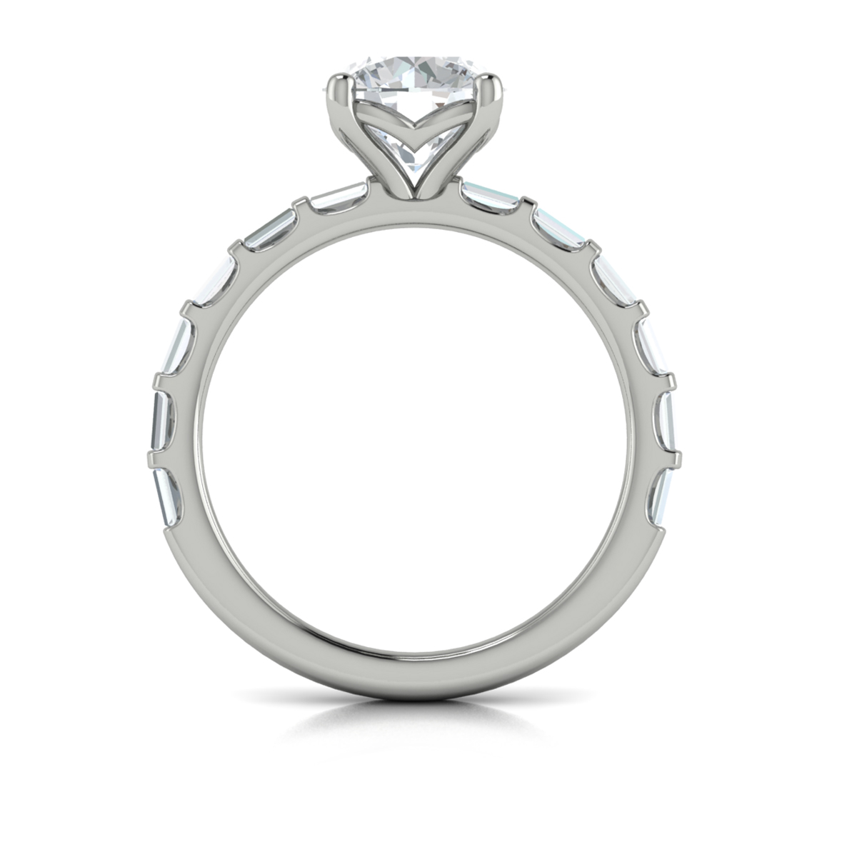 Shining Baguette Band Engagement Ring