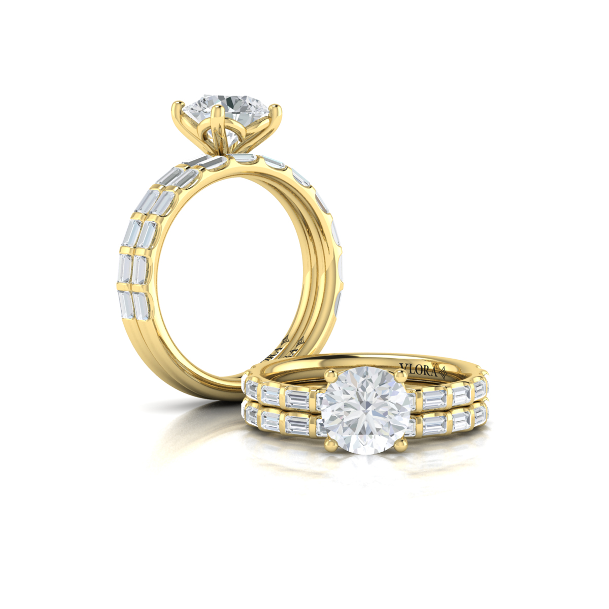 Shining Baguette Band Engagement Ring