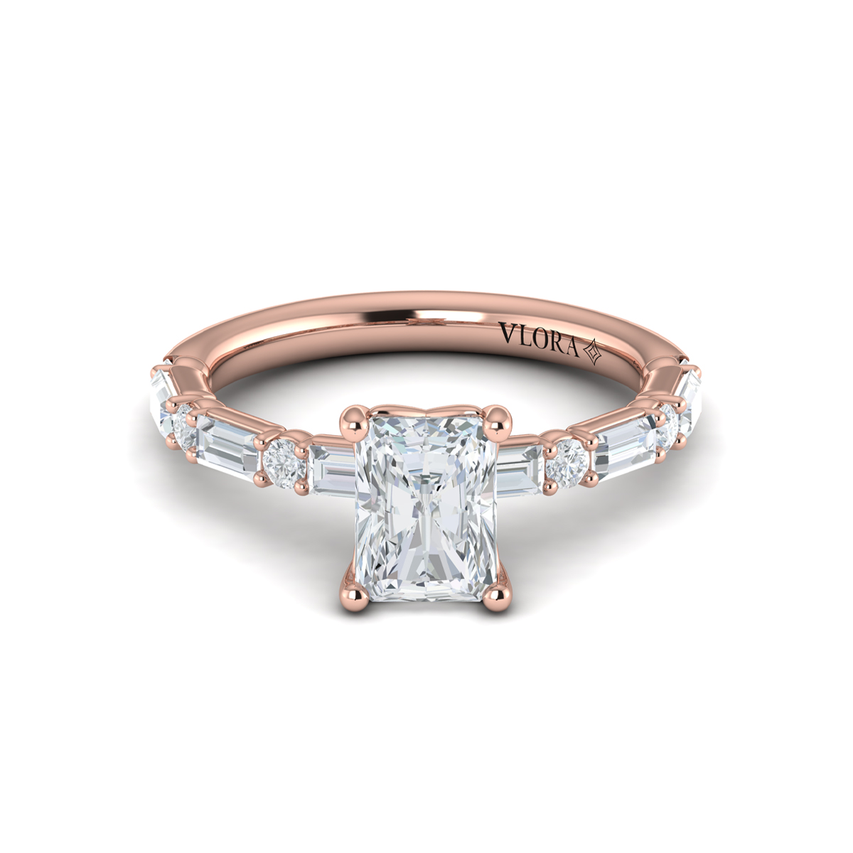 Daring Deco Emerald Cut Engagement Ring