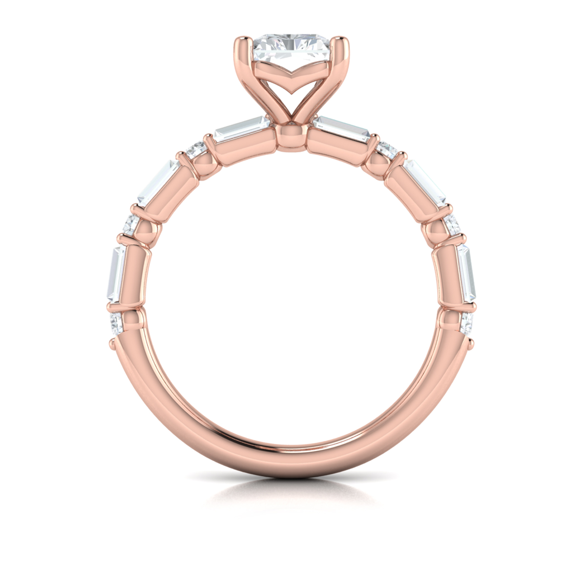 Daring Deco Emerald Cut Engagement Ring