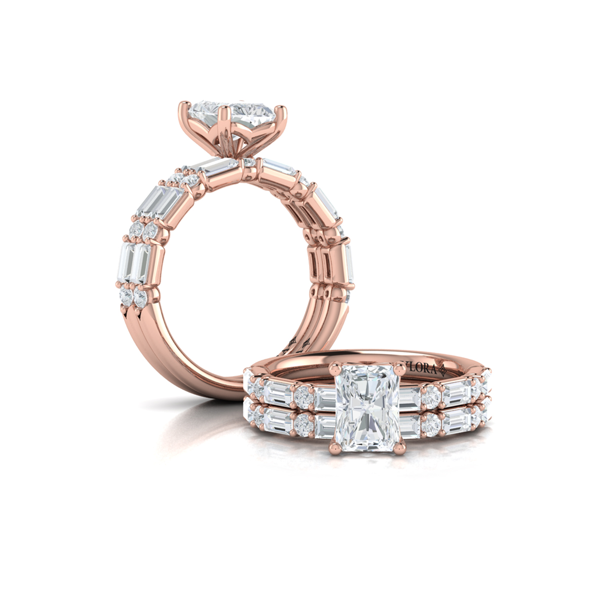 Daring Deco Emerald Cut Engagement Ring
