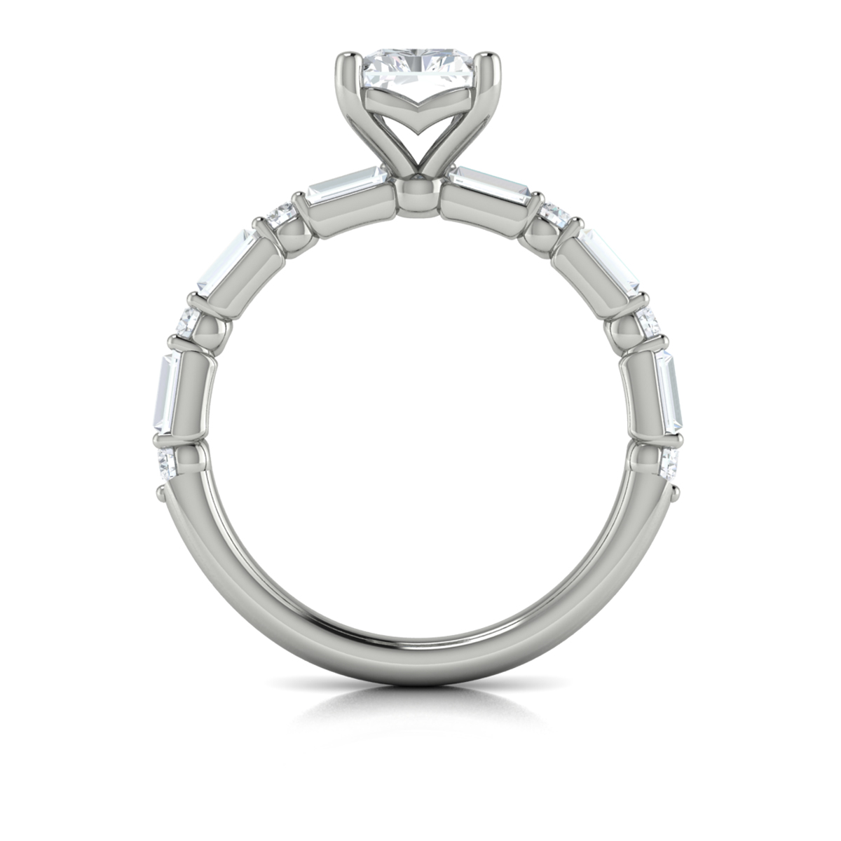 Daring Deco Emerald Cut Engagement Ring