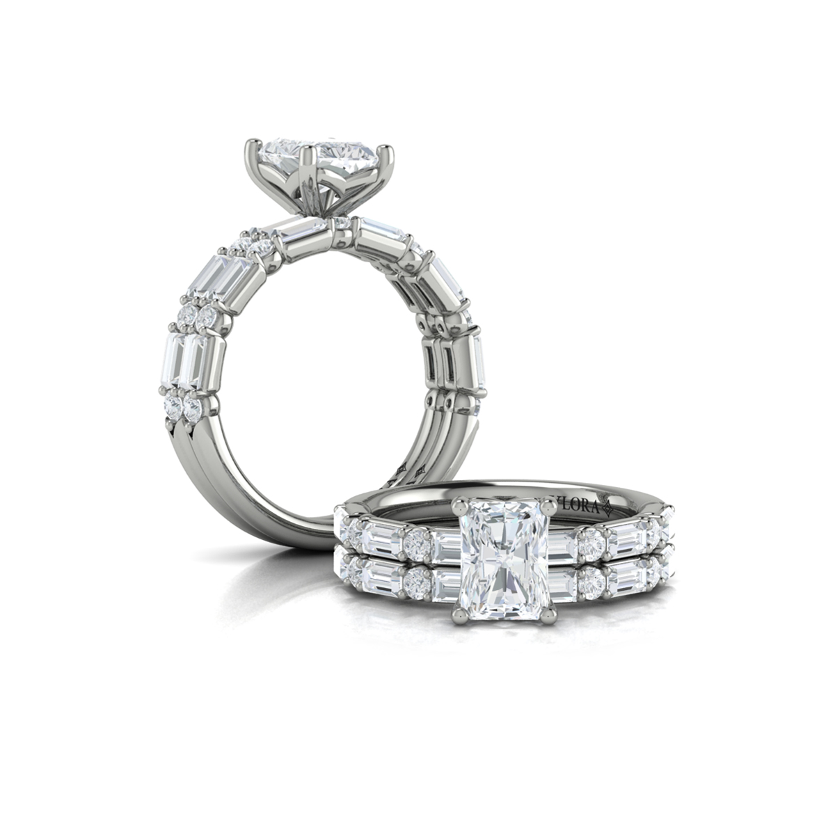 Daring Deco Emerald Cut Engagement Ring