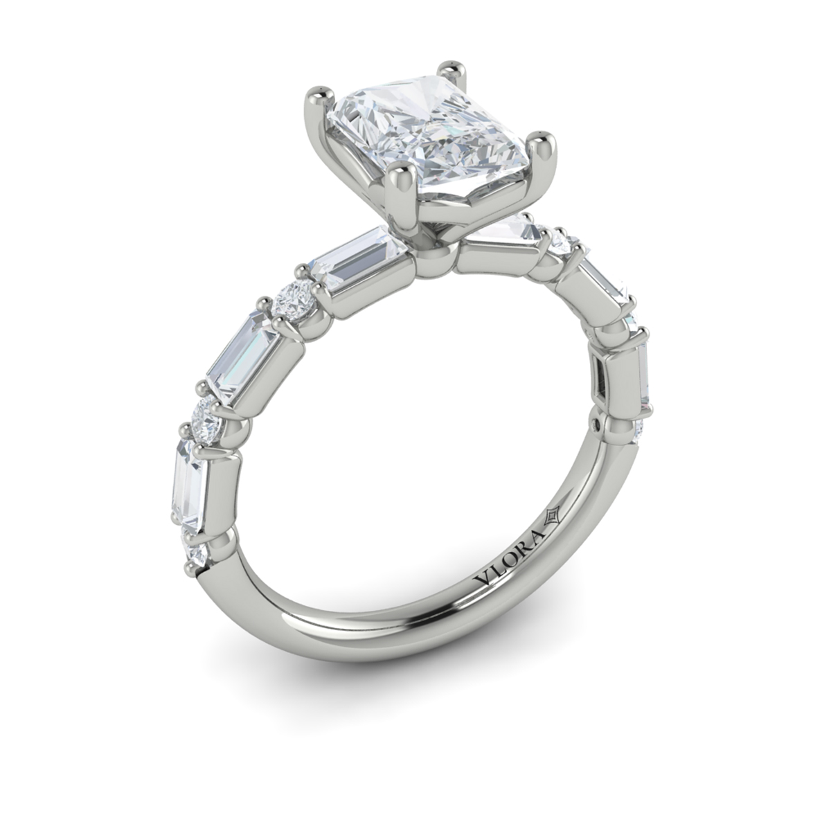 Daring Deco Emerald Cut Engagement Ring