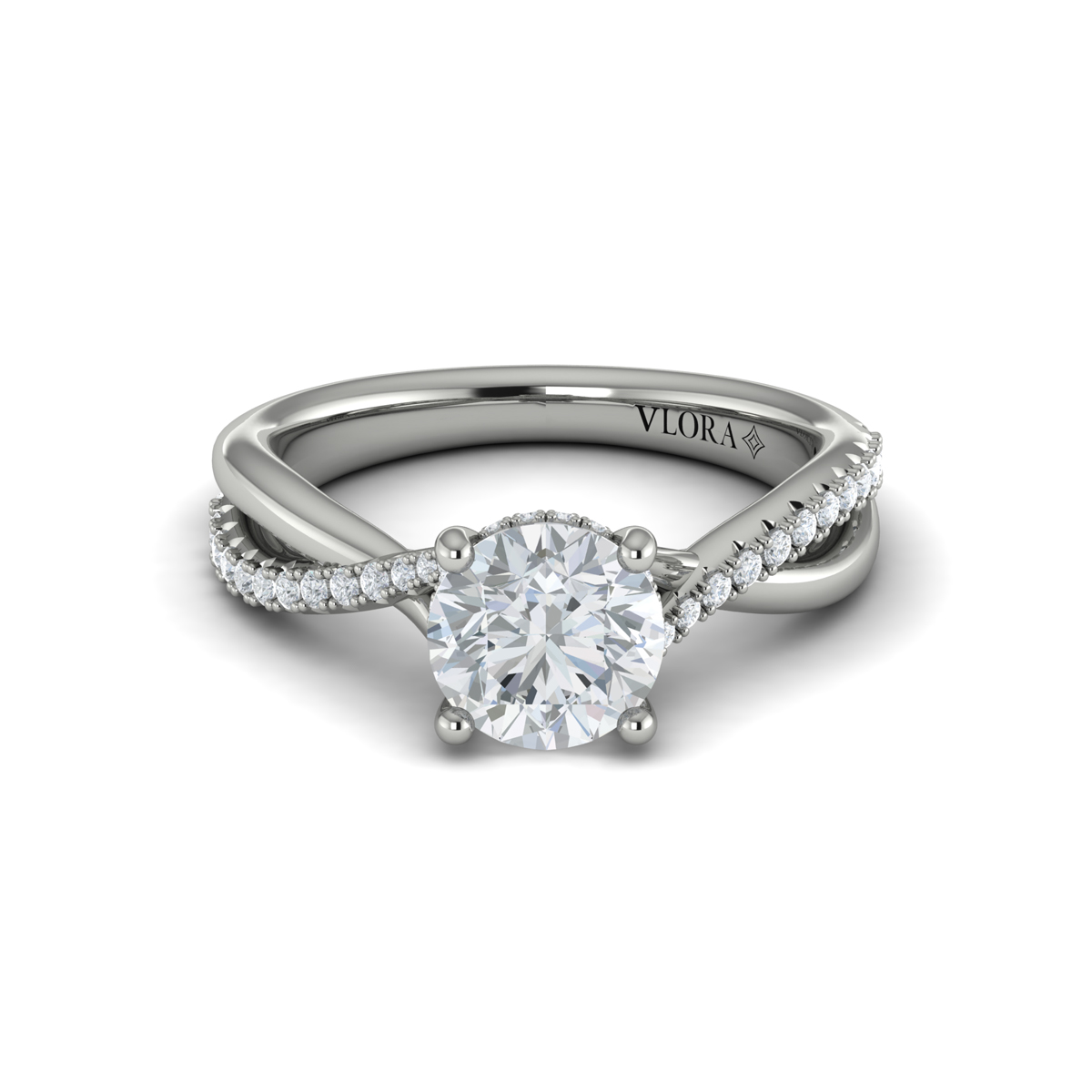 Entwined Hidden Halo Engagement Ring
