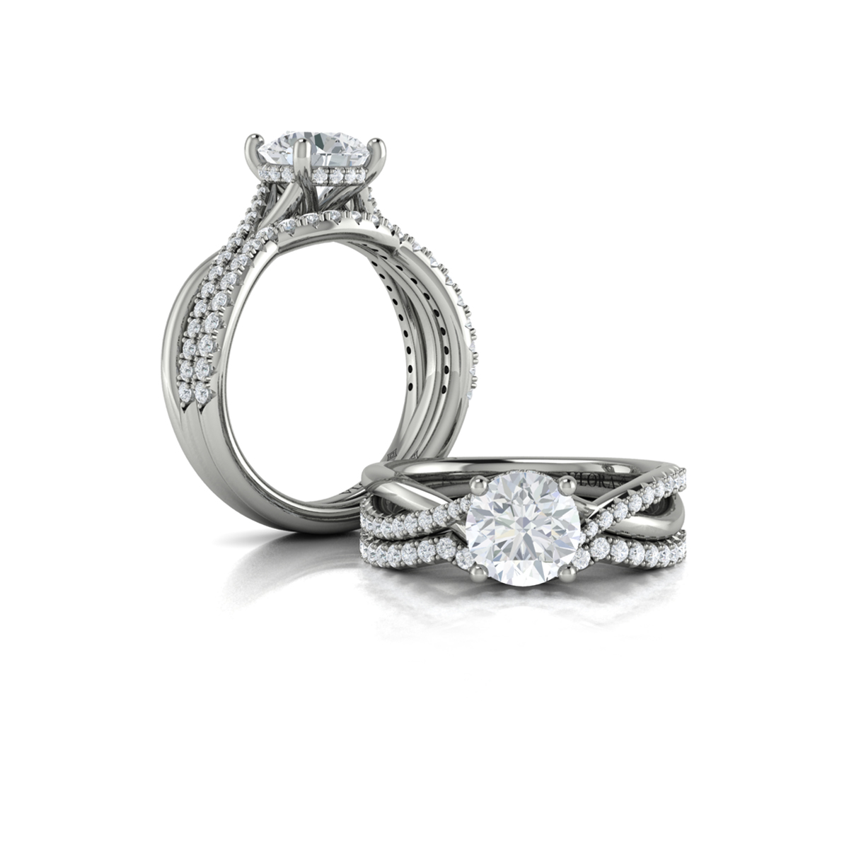 Entwined Hidden Halo Engagement Ring