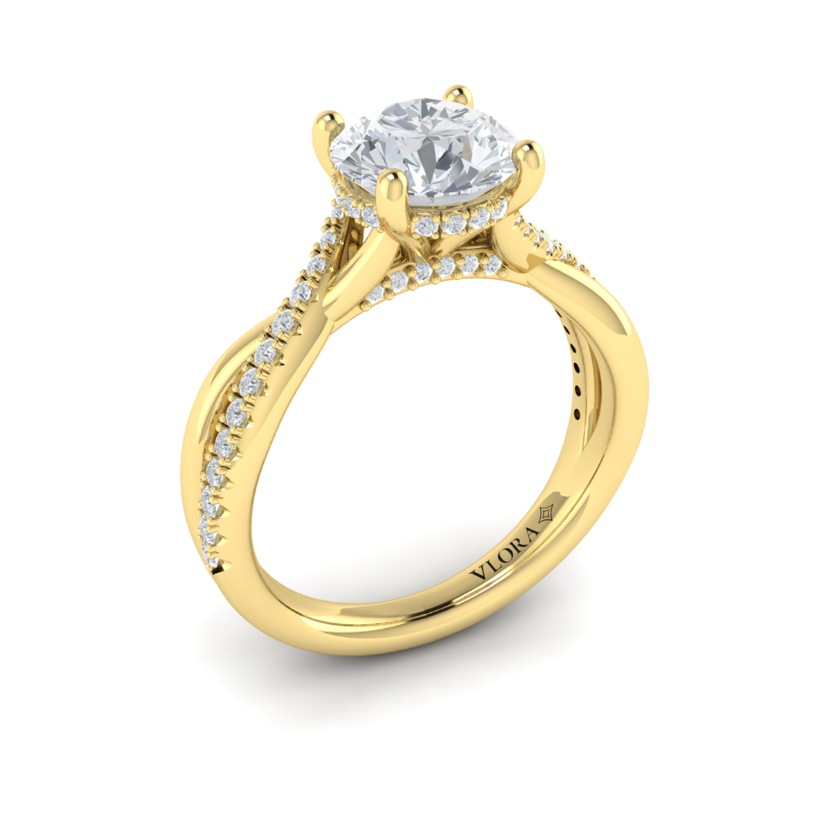 Entwined Hidden Halo Engagement Ring