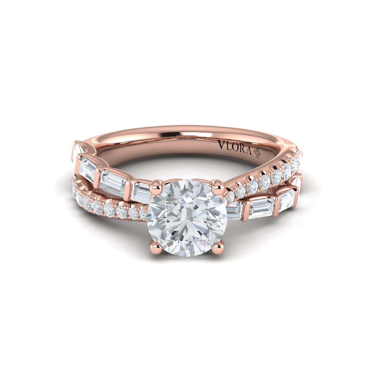 Entwined Round Diamond Engagement Ring