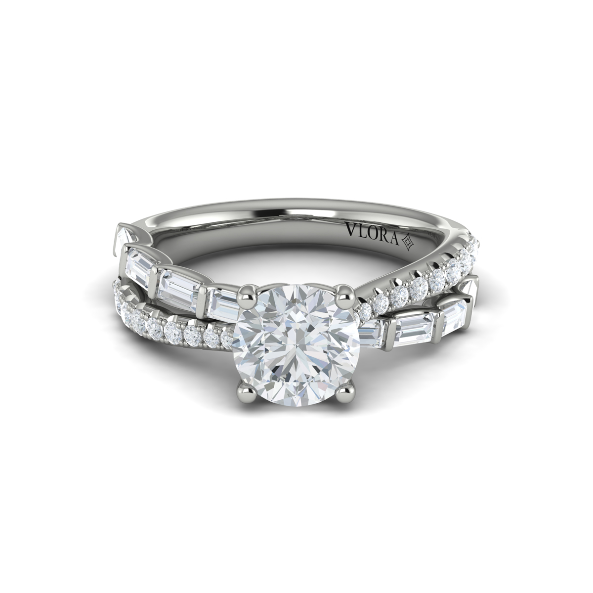 Entwined Round Diamond Engagement Ring