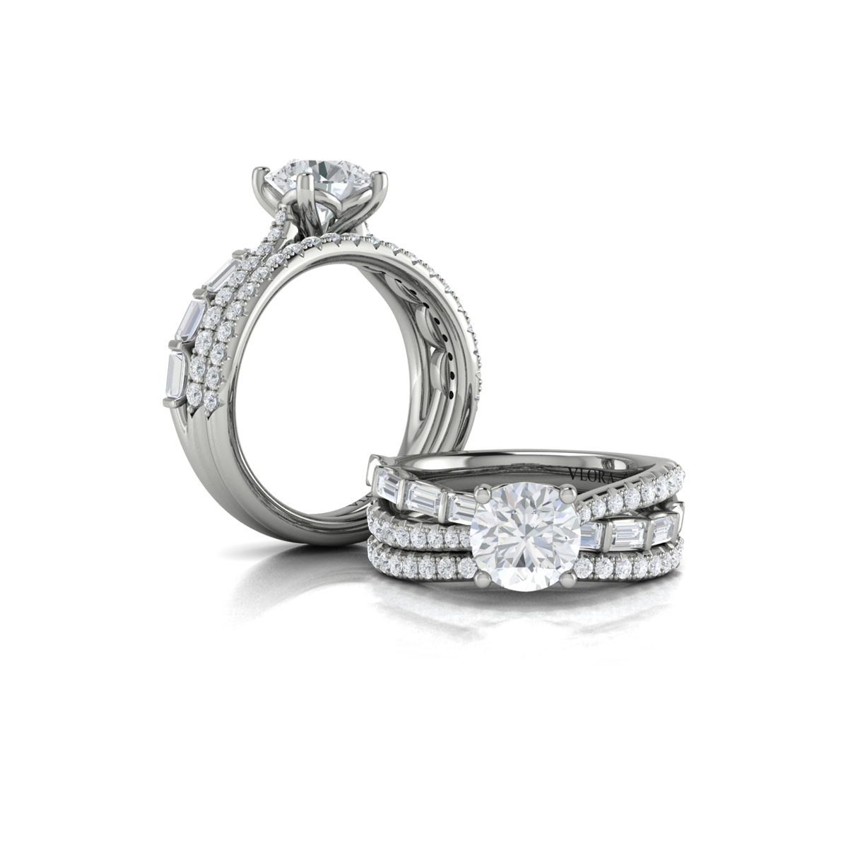 Entwined Round Diamond Engagement Ring