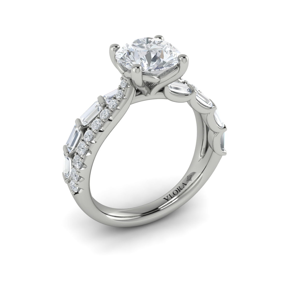 Entwined Round Diamond Engagement Ring
