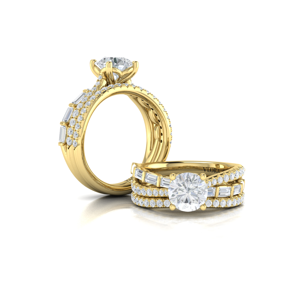 Entwined Round Diamond Engagement Ring