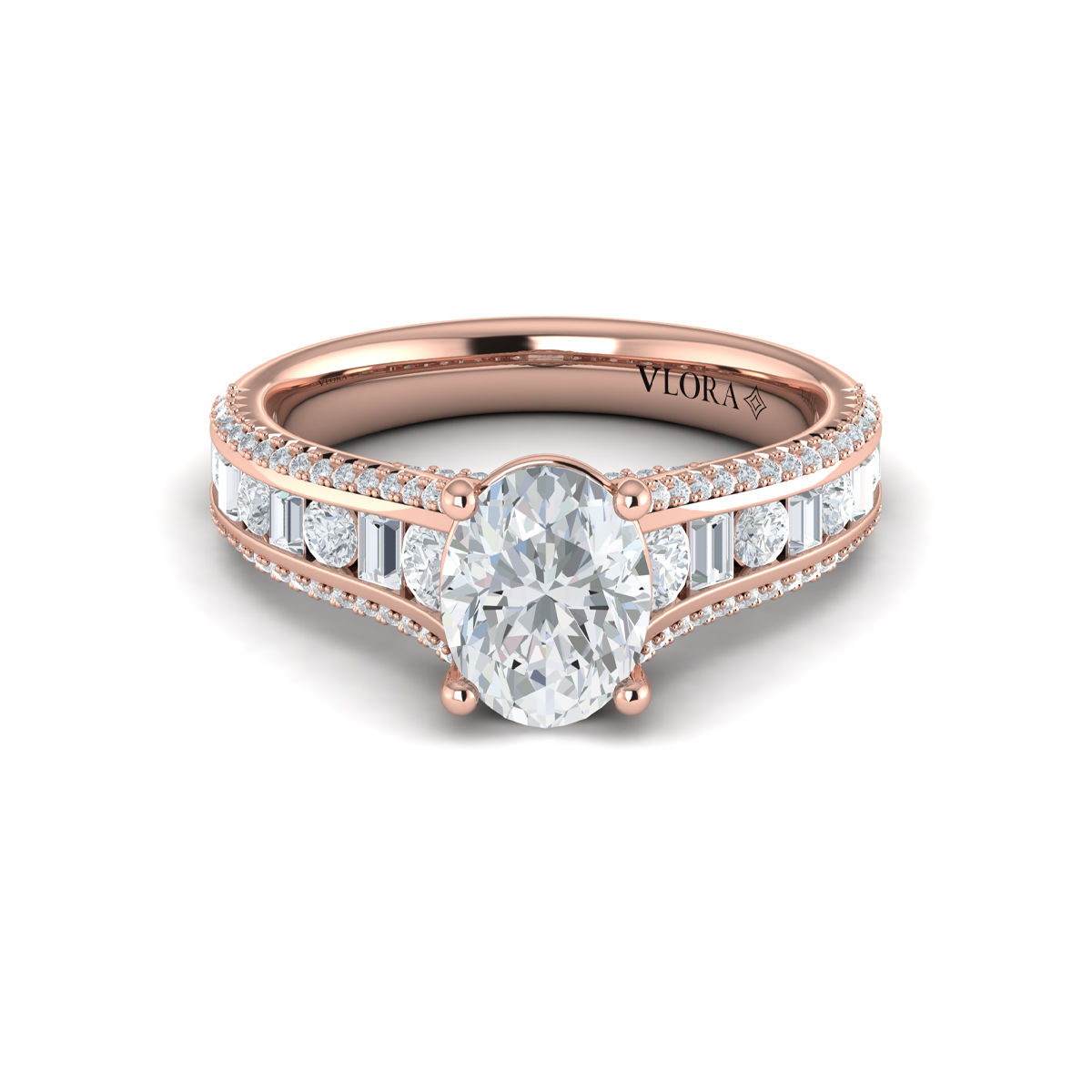 Opulent Cathedral Oval Diamond Engagement Ring