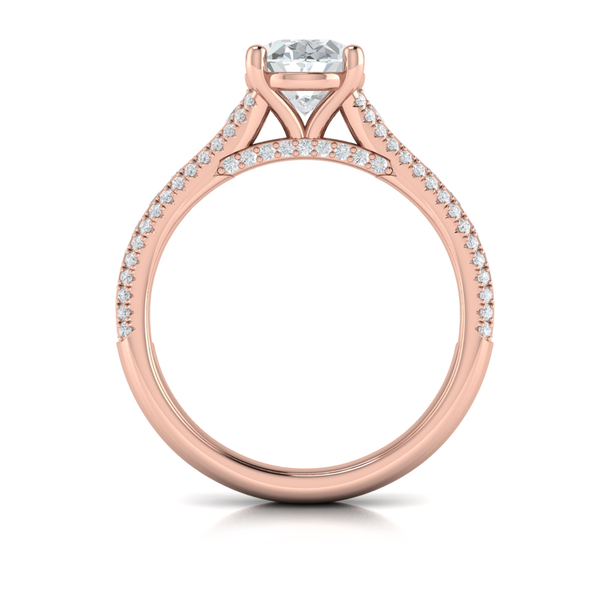 Opulent Cathedral Oval Diamond Engagement Ring