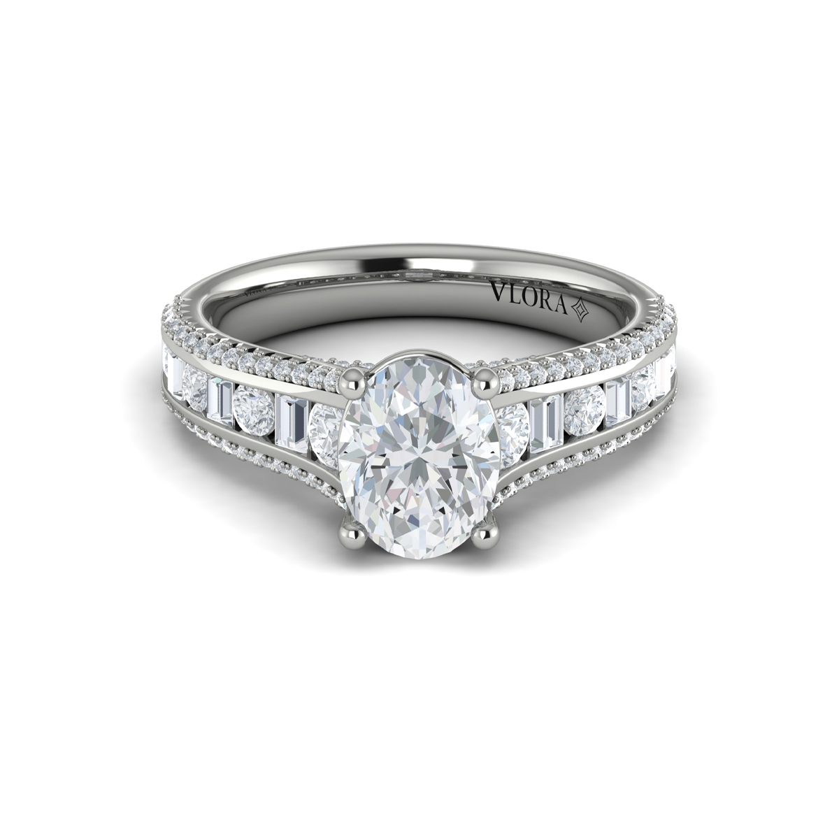 Opulent Cathedral Oval Diamond Engagement Ring