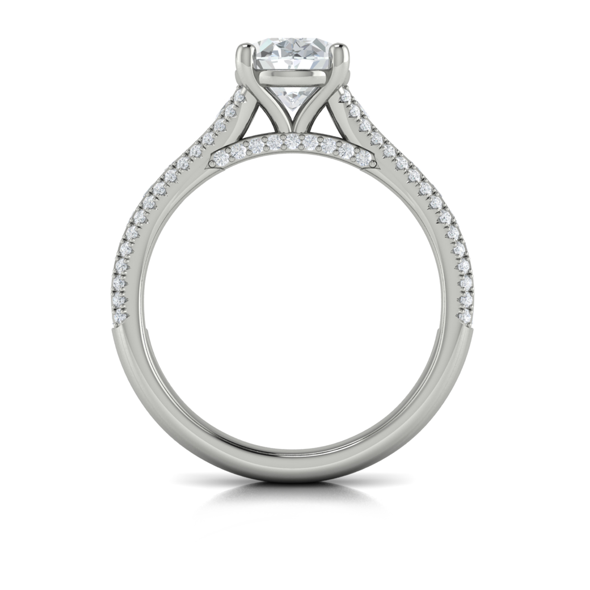 Opulent Cathedral Oval Diamond Engagement Ring