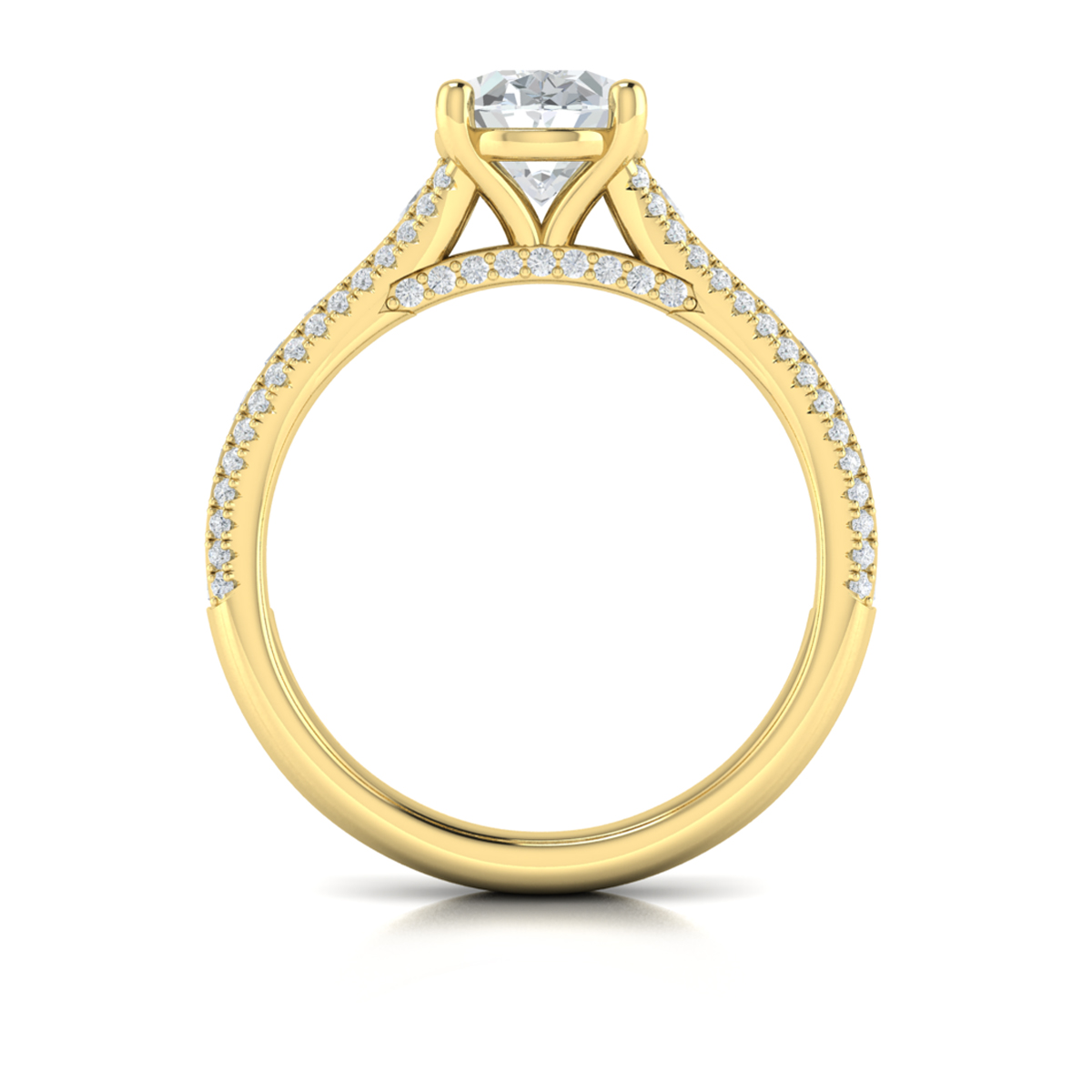 Opulent Cathedral Oval Diamond Engagement Ring