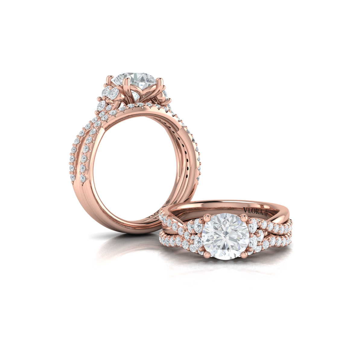 Entwined Round Engagement Ring