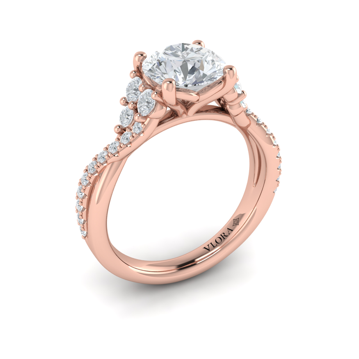 Entwined Round Engagement Ring