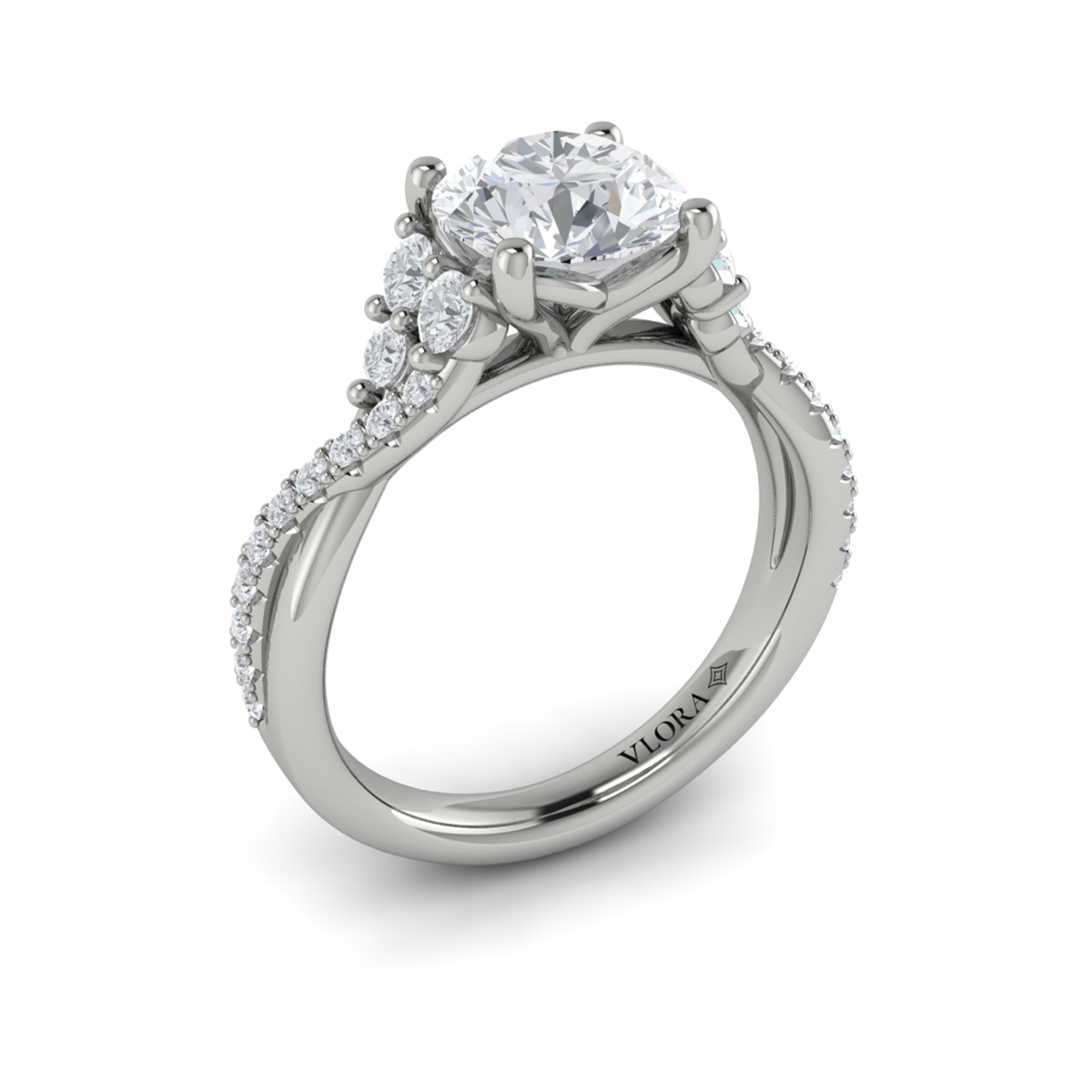 Entwined Round Engagement Ring
