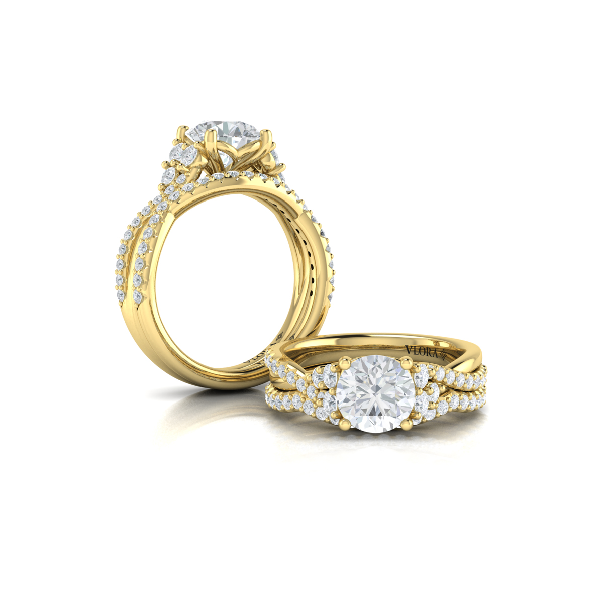 Entwined Round Engagement Ring
