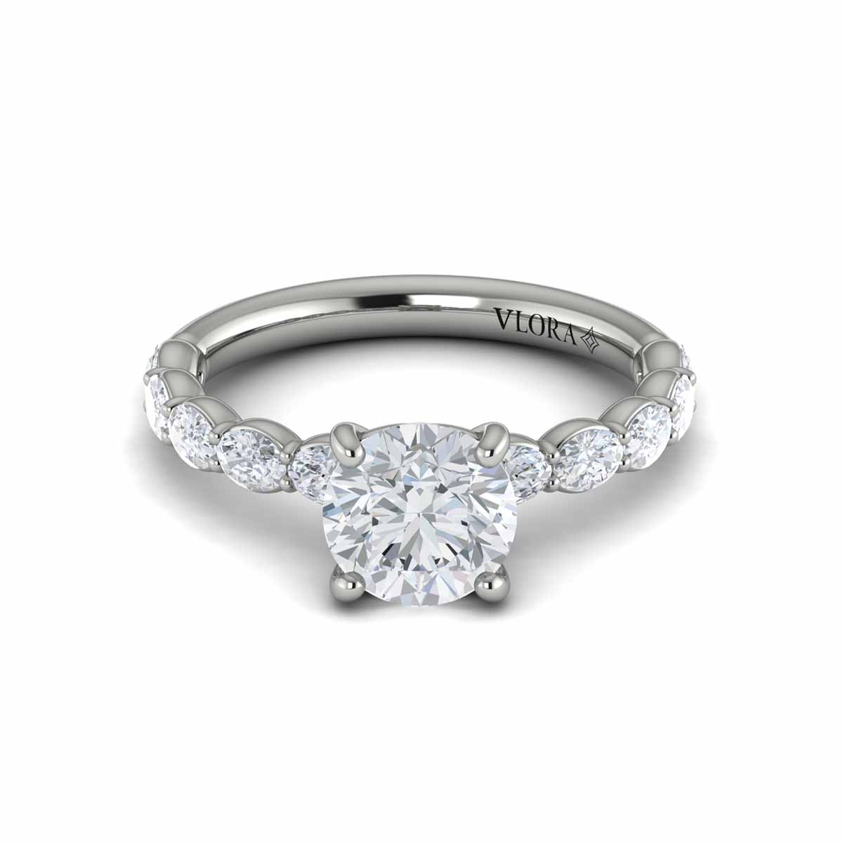Graceful Round Diamond Engagement Ring