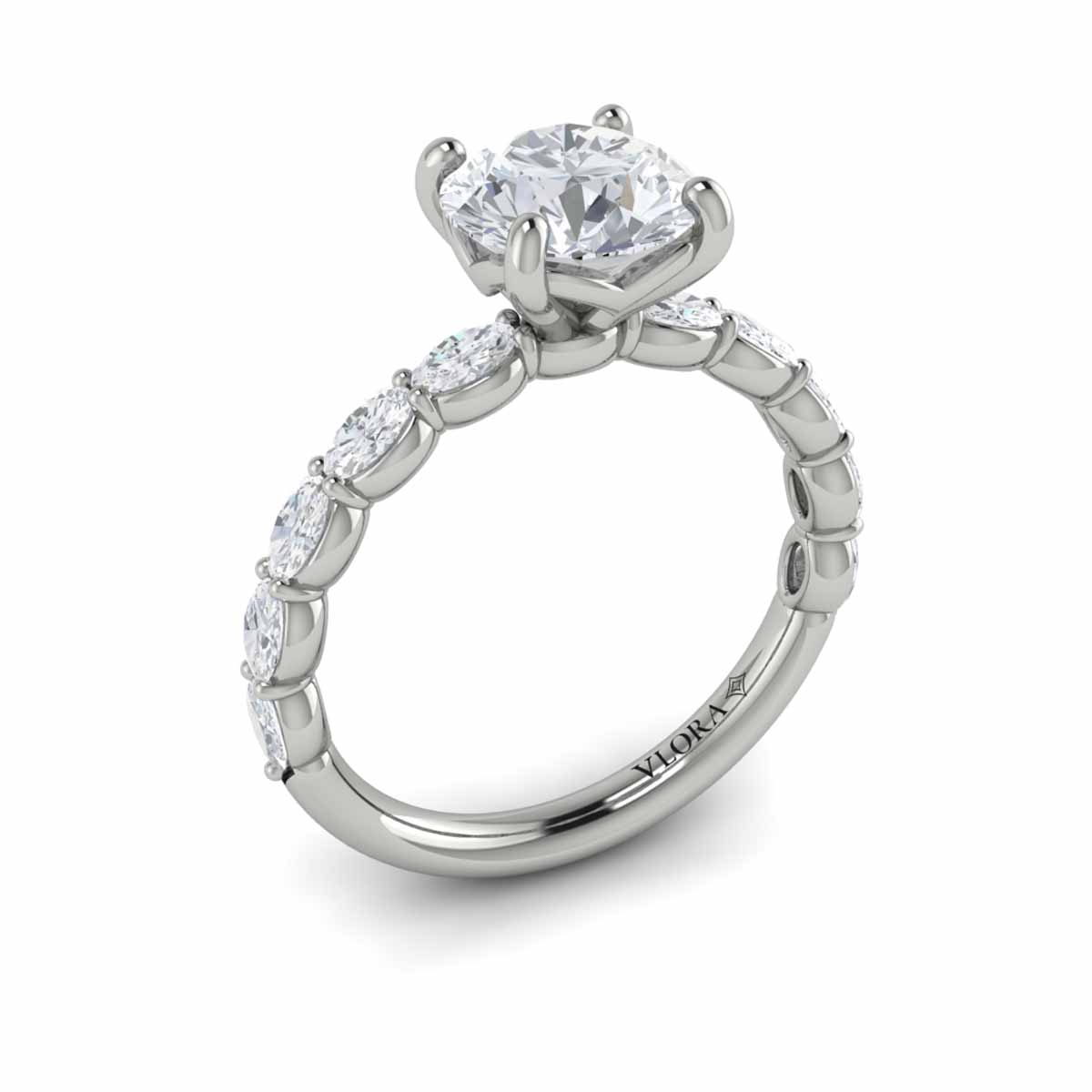 Graceful Round Diamond Engagement Ring