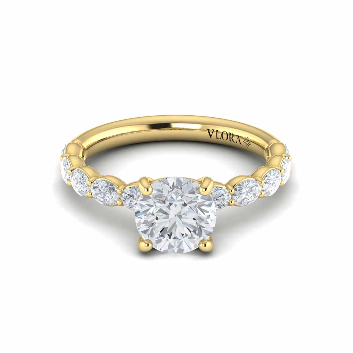 Graceful Round Diamond Engagement Ring