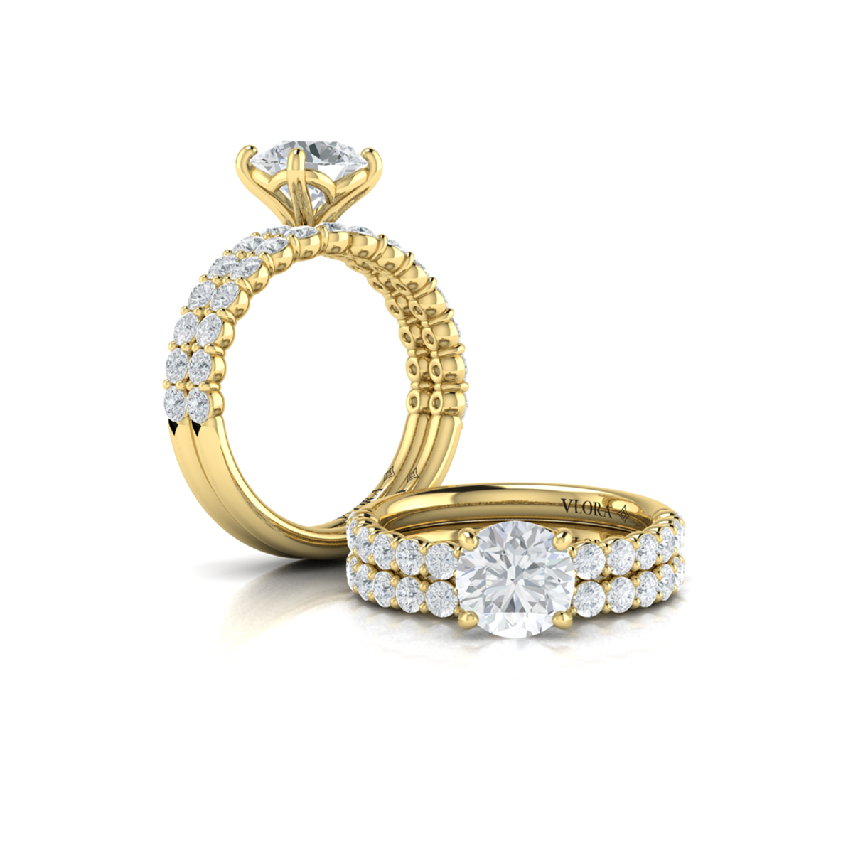 Graceful Round Diamond Engagement Ring