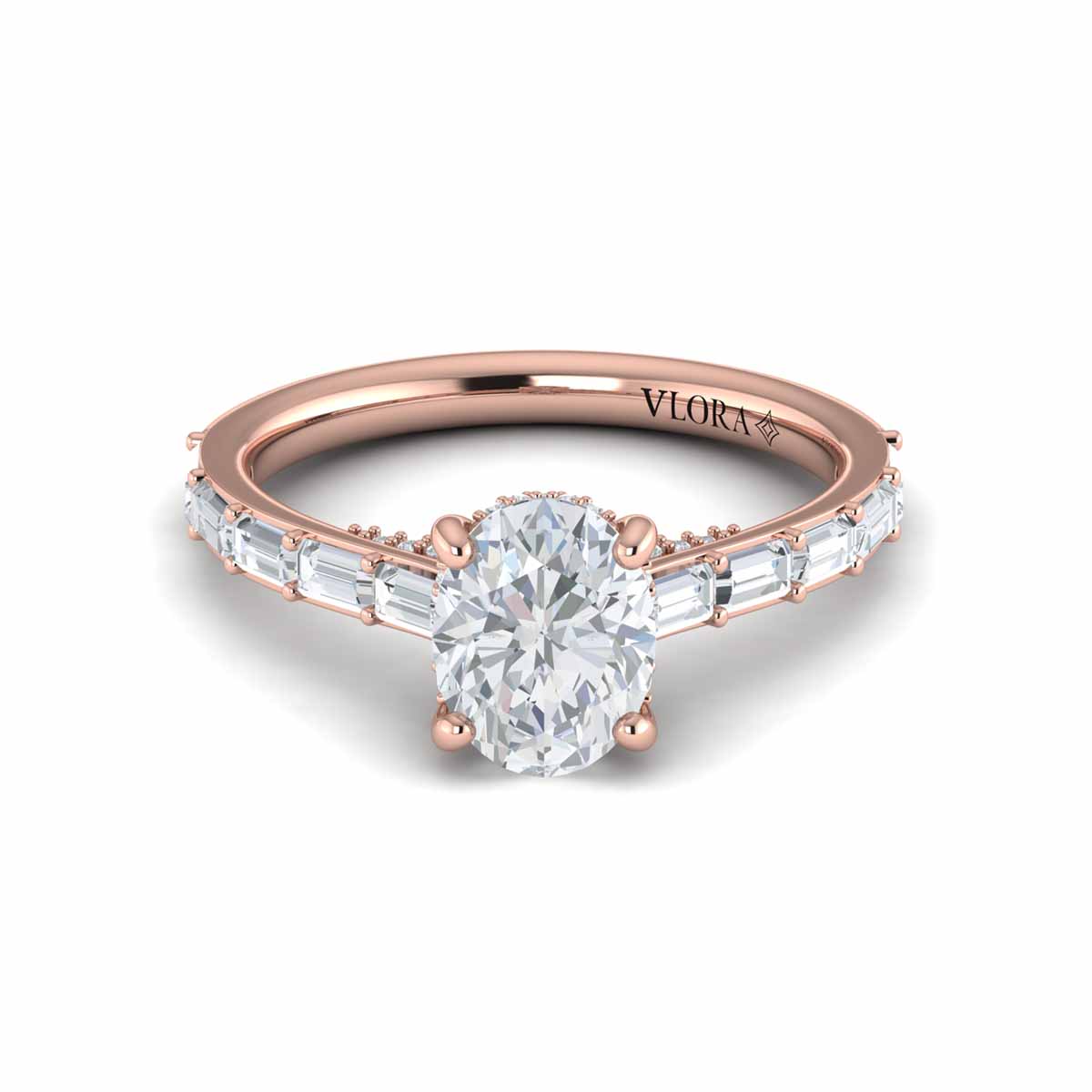 Serenity Oval Hidden Halo Engagement Ring