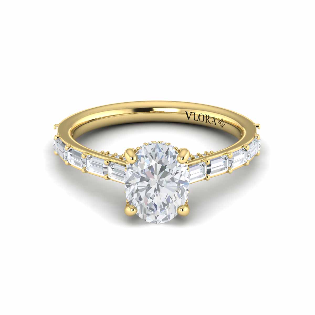 Serenity Oval Hidden Halo Engagement Ring