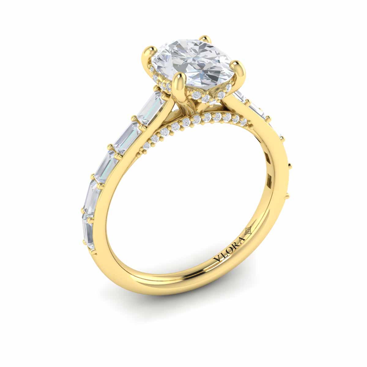 Serenity Oval Hidden Halo Engagement Ring