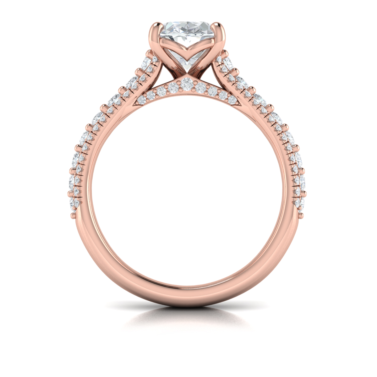 Bold Cathedral Oval Engagement Ring
