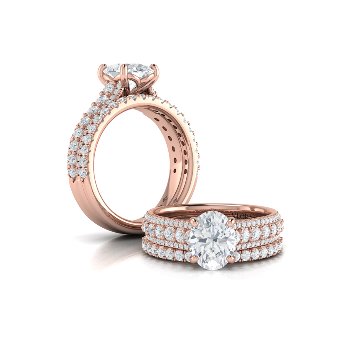 Bold Cathedral Oval Engagement Ring