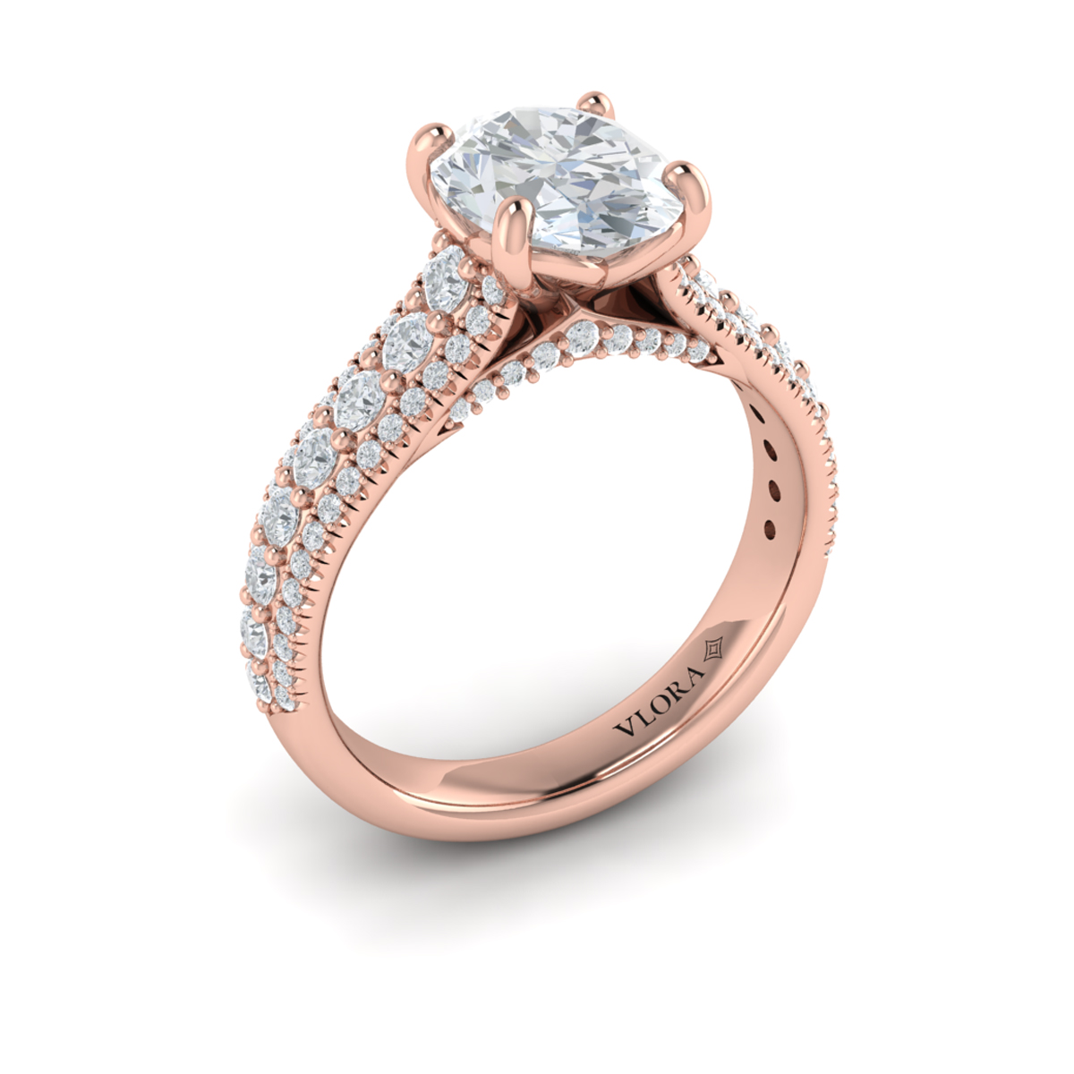 Bold Cathedral Oval Engagement Ring