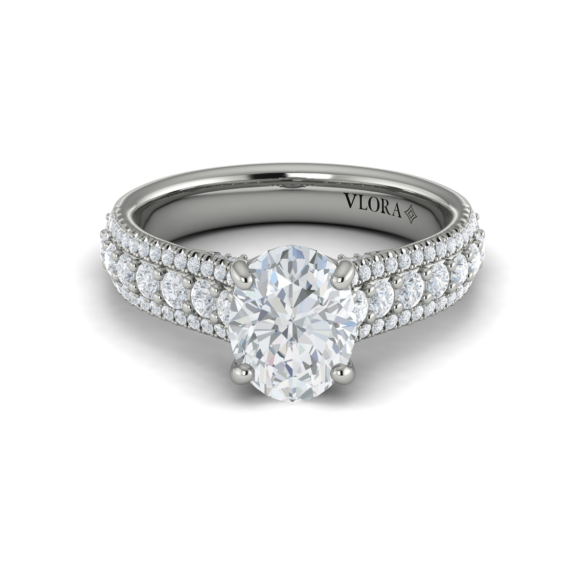 Bold Cathedral Oval Engagement Ring