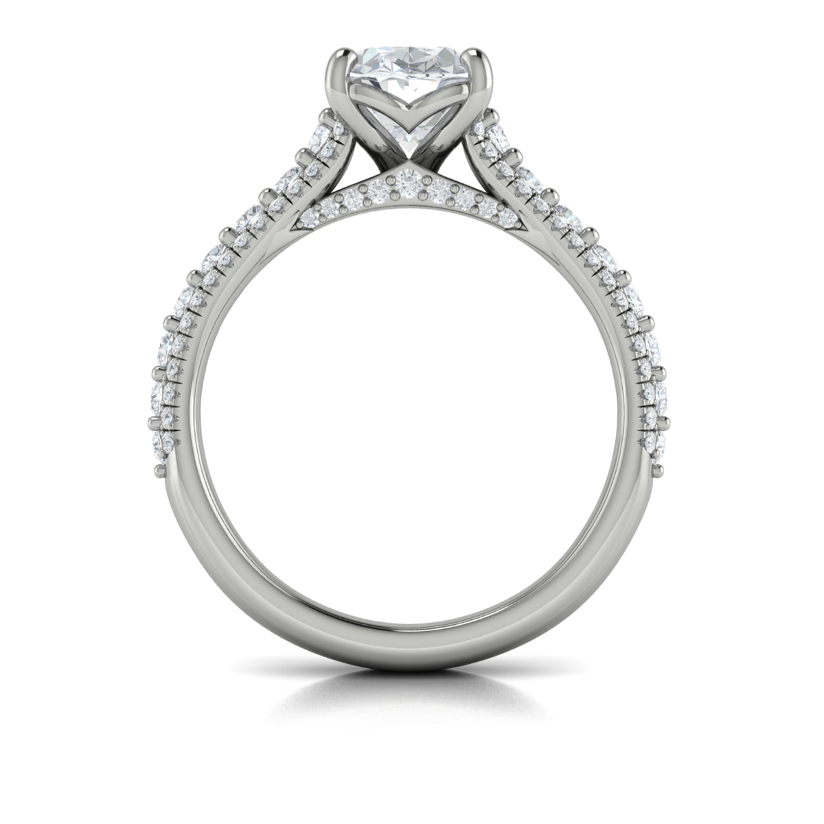 Bold Cathedral Oval Engagement Ring