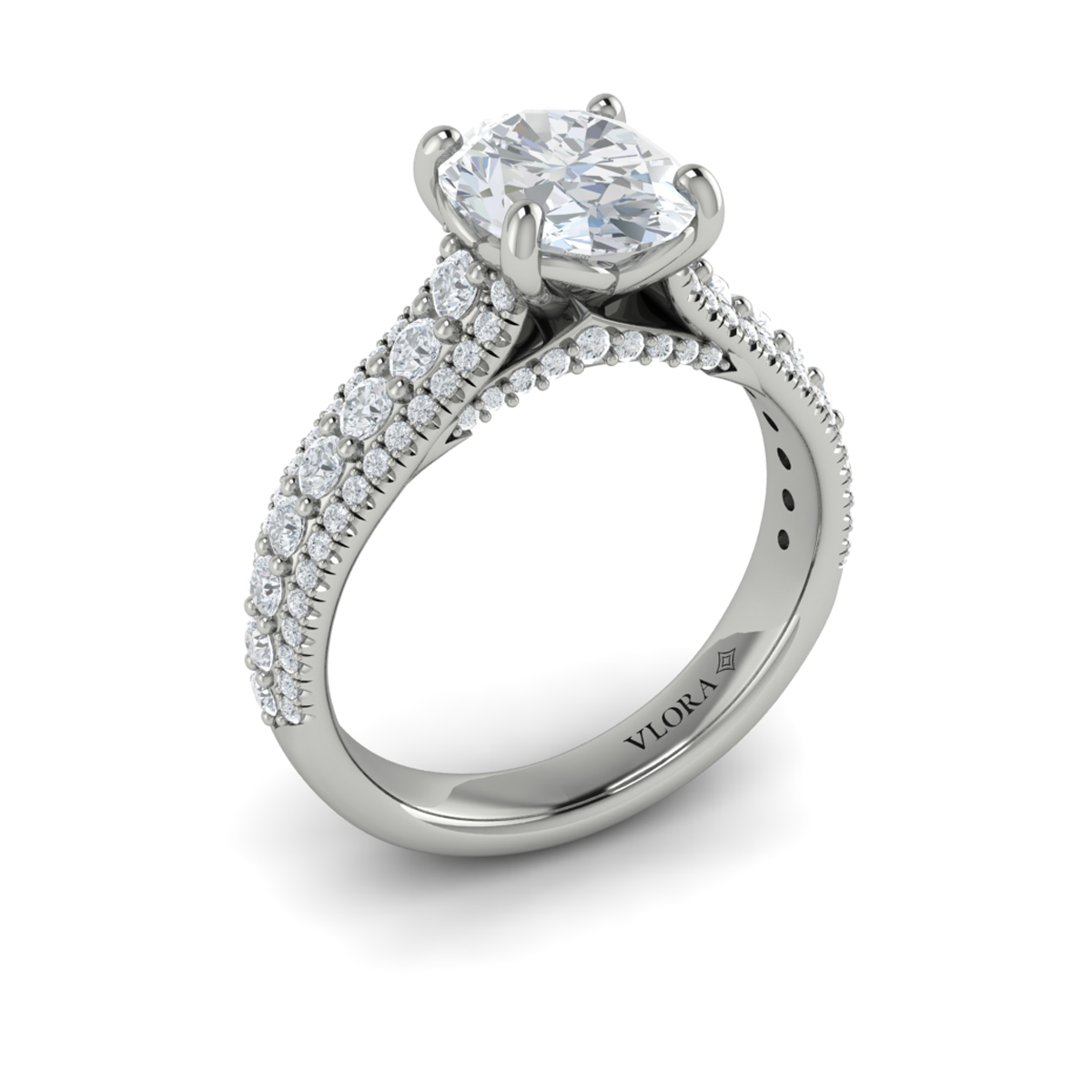 Bold Cathedral Oval Engagement Ring