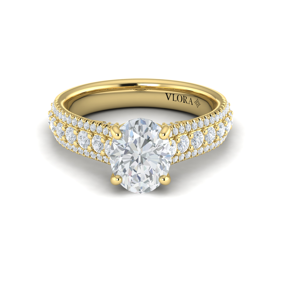 Bold Cathedral Oval Engagement Ring